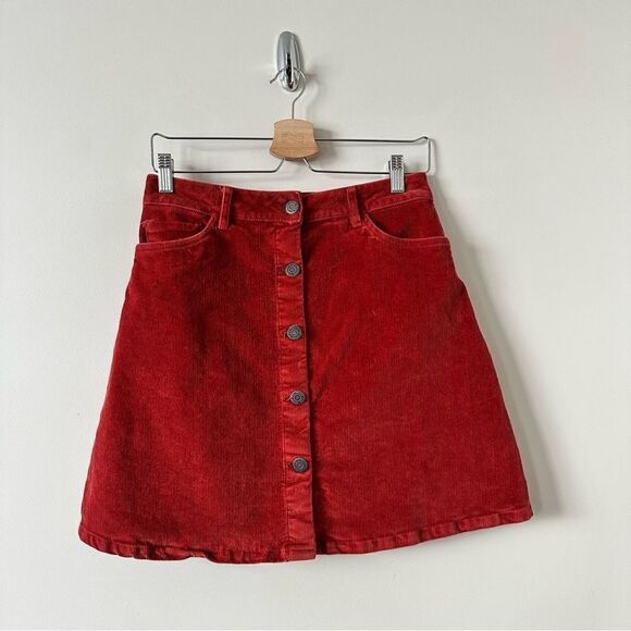 Urban Outfitters-Noisy May Corduroy Button Front Mini Skirt (Size:Medium) - Picture 2 of 7